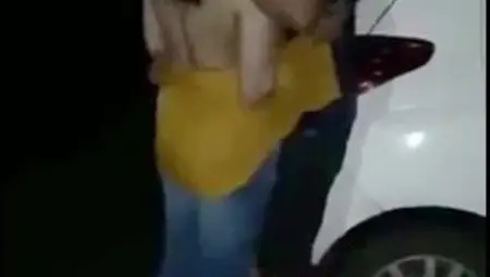 Desi Girlfriend Fucking Outside in Car
