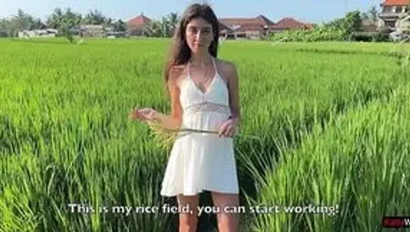 Hot Asian Farmhand Teen Slams Boss's Cock & Takes Creampie