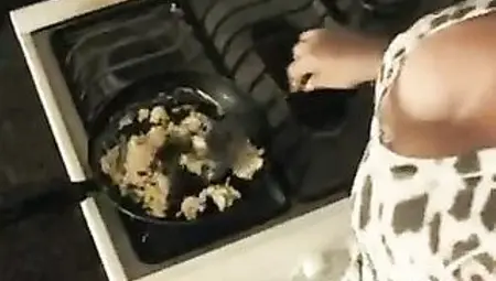 Nasty fat milf, Angi Ramirez likes to fuck her horny young guy, in her kitchen
