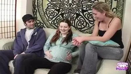 A Tattooed Blonde Bimbo with Big Tits Shags Her Pregnant Friends Husband After She Leaves