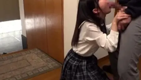 Small titted asian beauty giving blowjob