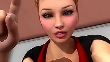 Naughty 3d Redhead Giantess Toys With Tiny Man