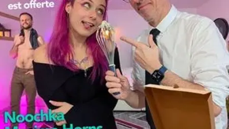 Delivroubignole Fucks and Fills up Right Next to Her Date with Maxime Horns Noochka Davy