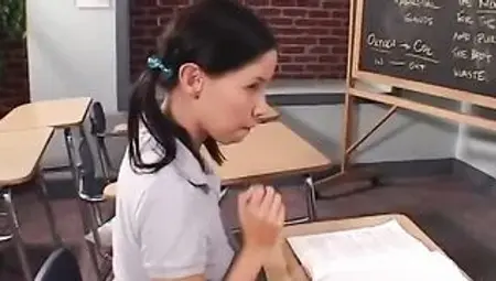 College Girl tries to convince her professor to plowed her from the butt