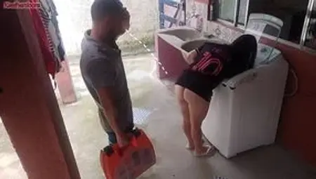 Washing Machine Repairman Receives Asspayment From Cheating Housewife While Husband's Not Home