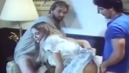 Angel West, Steve Powers, Jimmy Starr in classic xxx threesome sex scene