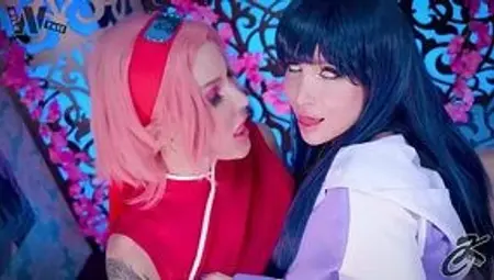 Slutty Hinata and Sakura are tired of waiting for Naruto and Saske so they please each other their way