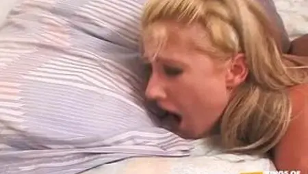 Blonde girl screams and have orgasms while a man screws her pierced pussy