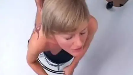 Blonde German model fuck during photoshoot session