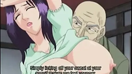Japanese hentai mom with huge jugs gets fucked by old man