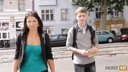 HUNT4K. Poor boy for money is compelled to see GFs affair with