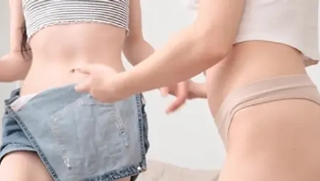 Beauty Angels - Beautiful lesbian in the trunks rubbing