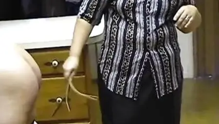 Older pair spank maid