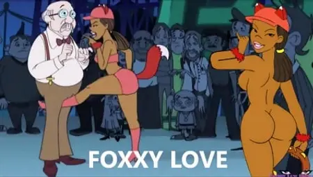 FOXXY LOVE kick in the balls ebony ballbusting oldman, sexy teen toon DRAWN TOGETHER