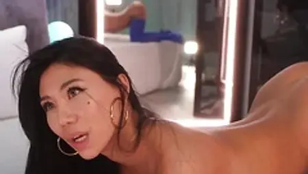 Gorgeous asian lingerie model