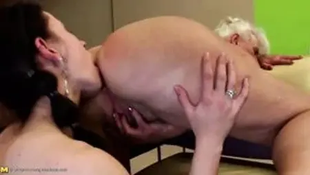Grannies and step moms fuck young lesbian meat