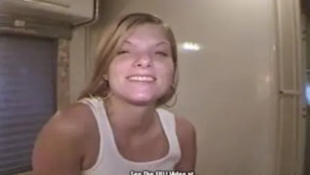 Tiny Tits Blonde Hooker Uncooperative Blowjob