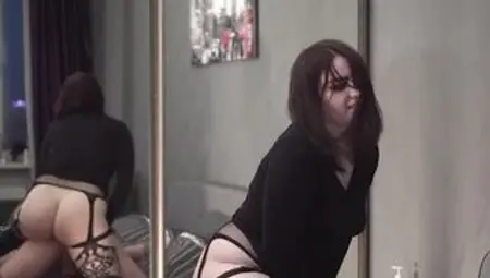 A women inside african boots fucks a bro into a chastity belt rough