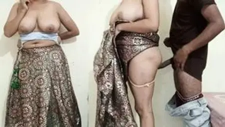 Stepbrother came to button up blouse of step sister getting ready for wedding and fucked hard Hindi Audio