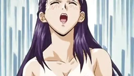 Masturbating anime babe orgasms hard