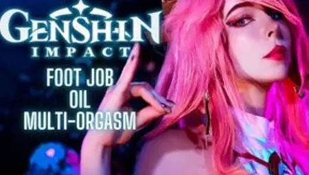 Genshin Impact: Yae Miko Enjoys Multi-orgasm and Footjob - Mollyredwolf