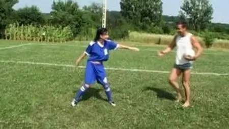 German teen gets a rough outdoors fucking