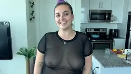 No Panties During YouTube Try On Haul in 100% Transparent Tops???? Flashing Pussy Nude Try On
