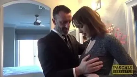 Fancy English whore rammed in pussy and mouth