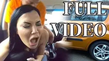 Instructor fucks both student and examiner in a car sex threesome