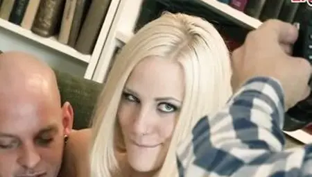 German silly golden-haired teen picked up after flirt on street – threesome