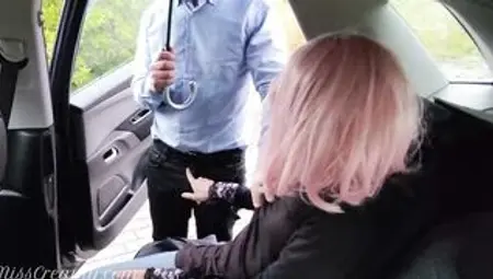 Dogging my fiance inside outside vehicle park and she jerks