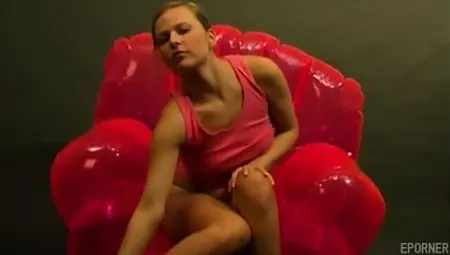 Blondie On Red Inflatable Armchair