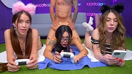 Hot Latina Gamer Girl Gets Fucked And Rides Huge Cock While Playing