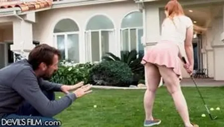 Cute Redhead Teen Gets Fucked By Step-DILF After Golf