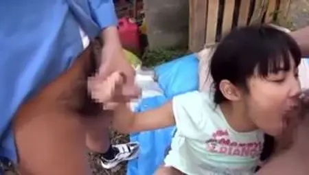 Eyes on the Prize: Asian Babe and Her Magic Dildo Enchant Outdoor Orgy
