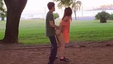 Birthday surprise: Public park sex and creamy facial