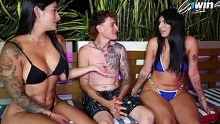 Colombian Chicks Salome Gil and Jessica Osorio Drilling a Gringo for Cash