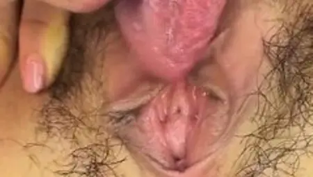 Cute pussy eating cum