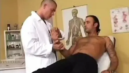Two lucky guys fill up the mouth, ass, and pussy on this slut nurse in latex boots