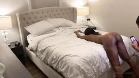 Pounding her vagina out