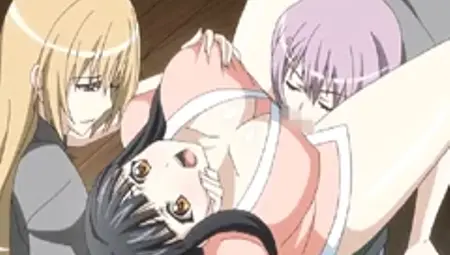 Bigboobs Japanese hentai foursome lesbians fucked
