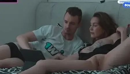 Step mom and Step son Watch Porn, Masturbate to Creampie Bliss in Share Bed Hotel Vacation