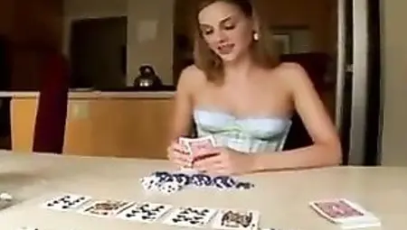 This Babe plays poker and loses cash and booty