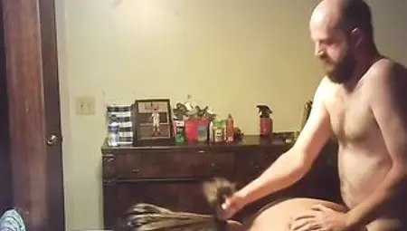 Screwing my wench wife doggy during the time that pulling her hair