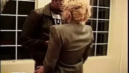 Black Man with Huge Dick Screw All Fuck Holes of a White MILF on the Pool Table