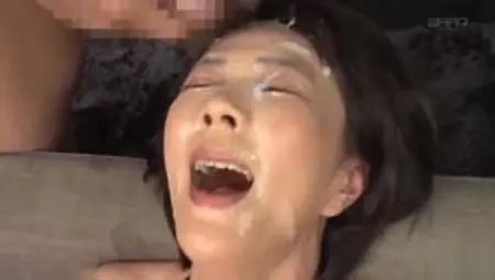 Busty J-porn MILF Takes a Bukkake Shower