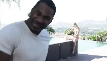Braylin Bailey is groaning whilst giving a fellatio to a ebony stud, in advance of riding his hard dong
