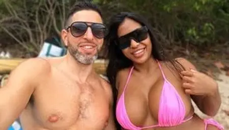Public Beach Encounter for Busty Thai Beauty