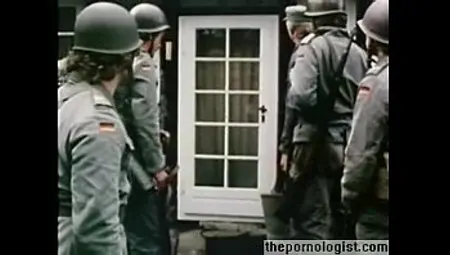 Hot blonde gets fucked by a soldier in German vintage porn