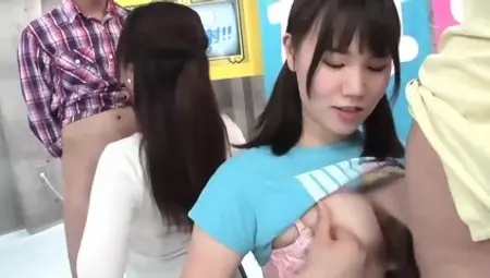 StepMother And StepDaughter Simultaneous Gameshow Competition [Decensored]